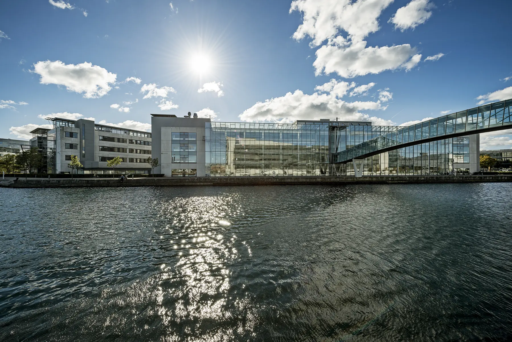 Aalborg University's Copenhagen campus beside the harbour